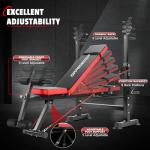 Foldable 6-in-1 Weight Bench Set with Squat Rack