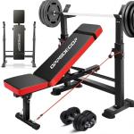 OPPSDECOR 900LBS All in One Weight Bench Set with Squat Rack Adjustable Workout Bench with Leg Developer Preacher Curl Rack Fitness Strength Training Bench for Home Gym