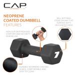 CAP Barbell 7 LB Neoprene Dumbbell Hand Weights - Pair | Black
