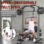 OPPSDECOR All-in-One Adjustable Smith Machine with LAT-Pull Down System Multi-Function Power Cage for Home Gym Cable Crossover Squat Rack of Workout Machine Training Equipment with Attachments