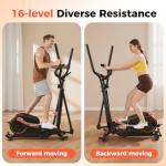 YOSUDA Compact Elliptical Machine Only 2 sq ft, 15IN Stride Foldable Elliptical for Home, Folding Elliptical Exercise Machine, Elliptical Cross Trainer with 16 Magnetic Resistance Levels