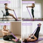 Hacole Resistance Bands with Handle, 6-Tube Elastic Foot Pedal Resistance Band, Natural Rubber Ankle Puller Sit-up Exercise, Multifunction Fitness Band for Abdomen, Waist, Arm, Leg Stretching Training