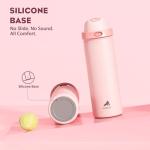 POWCAN 24 oz Insulated Water Bottle for Sports: 2-in-1 Lid with Push-Button Spout & Quick-Flip Straw, Leakproof, Car Cupholder Friendly, Stainless Steel for Gym, School, Travel (Cotton Candy)