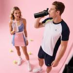 POWCAN 24 oz Insulated Water Bottle for Sports: 2-in-1 Lid with Push-Button Spout & Quick-Flip Straw, Leakproof, Car Cupholder Friendly, Stainless Steel for Gym, School, Travel (Cotton Candy)