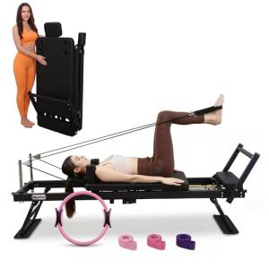 BIOCOR 3.0PRO 93" Pilates Reformer NEW Patented Design, Foldable Pilates Machine with Yoga Ring Circle & Headrest, Jumpboard, Dual Resistance Springs, Pilates Equipment for Home Workout, up to 650 LBS