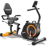 Recumbent Exercise Bike for Home Use, Quiet Recumbent Stationary Bikes for Adults & Seniors, 16-Level Resistance, Adjustable Seat, Supports 400LB, Pulse Sensors & LCD Display (Orange-Black)