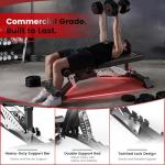 Birdfeel Commercial Adjustable Weight Bench, 1800LBS Heavy Duty Workout Bench for Home Gym Strength Training, Removable Leg Holder for Flat/Incline/Decline Sit Up & Full Body Workout, Black Red