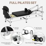 GOIMU Pilates Reformer, 91" Foldable Reformer Pilates Machine with High & Low Mode, 3 in 1 Pilates Equipment for Home Use with Springs & Cords and Jumpboard
