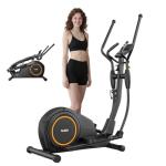 Elliptical Exercise Machine, Magnetic Resistance Elliptical Machine for Home Trainer with Hyper-Quiet Drive, 17.2IN Stride, LCD Monitor Support, 300LBS Weight Capacity (YE40)