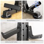 XGSW XINGESIWR Multi-Purpose Squat Rack,Smith Machine Weight Rack Set with Cable Crossover System, Home Gym Power Racks, Power Racks and Packages (L04, Power cage Black+Bench+Cast lron 184LBS)