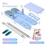 Nicoler Portable Pilates Reformer - Pilates Board 8-in-1 Multi-Functional Pilates Equipment with Workout Cards, 20lbs + 30lbs Resistance Bands, Ankle Straps for Home Workout, Fitness, Abs(Blue)