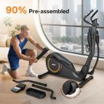 Elliptical Exercise Machine, Magnetic Resistance Elliptical Machine for Home Trainer with Hyper-Quiet Drive, 17.2IN Stride, LCD Monitor Support, 300LBS Weight Capacity (YE40)