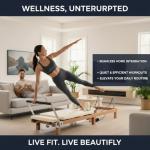 Pro Foldable Pilates Reformer for Home, 88" with Jumpboard - Dual Resistance System (Springs + Latex Bands) - Space-Saving Home Gym Equipment for Full Body Workout