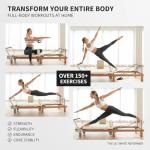 Pro Foldable Pilates Reformer for Home, 88" with Jumpboard - Dual Resistance System (Springs + Latex Bands) - Space-Saving Home Gym Equipment for Full Body Workout