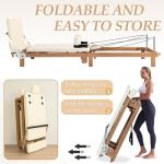 Pro Foldable Pilates Reformer for Home, 88" with Jumpboard - Dual Resistance System (Springs + Latex Bands) - Space-Saving Home Gym Equipment for Full Body Workout