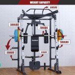 SunHome 2000LBS Smith Machine Power Cage System