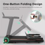 YUEJIQI Treadmill with 0-15% Auto Incline, 3.5HP Quiet Brushless Foldable Treadmills for Home, Small Space Portable Running Walking Machine, 300 Lbs Capacity with Bluetooth APP & Pulse Monitor