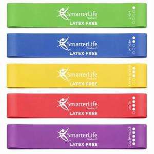 SmarterLife Resistance Bands for Working Out, Latex-Free Exercise Bands for Women, Men, 5 Extra Wide Workout Bands for Weight Loss, Home Gym, Booty Bands, Physical Therapy Bands, Workout Guide