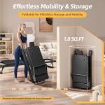 Buytime Pilates Reformer, Foldable Pilates Reformer Machine with Dual Resistance - Springs and Cord, Reformer Pilates Machine for Beginners and Advanced Users, Up to 300 lbs Weight Capacity, Black