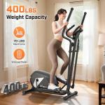 ANCHEER Elliptical Machine, Elliptical Exercise Machine for Home with Ultra-Quiet Magnetic System, Elliptical Trainer with 14 Resistance Levels&15IN Stride,Max 400LBS Loading Capacity (Silver