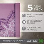 Gaiam Yoga Mat Premium Print Non Slip Exercise & Fitness Mat for All Types of Yoga, Pilates & Floor Workouts, Violet Blush Point, 5mm (05-64034)