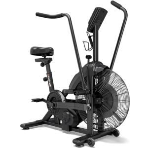 Eryntix Air Bike | Magnetic & Air Resistance Exercise Bike | Adjustable Dual-Action Handlebars | APP-Connected Home Cardio Equipment (Carbon Black)