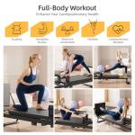 Buytime Pilates Reformer, Foldable Pilates Reformer Machine with Dual Resistance - Springs and Cord, Reformer Pilates Machine for Beginners and Advanced Users, Up to 300 lbs Weight Capacity, Black