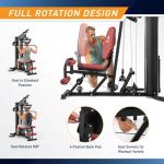 Marcy All-in-One Home Gym System with Tri-Action Press Arms, Adjustable Leg Press, and Full-Swivel Seat for Total Body Strength Training – Compact Multi-Station Workout Equipment MWM-0623