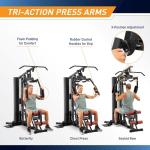 Marcy All-in-One Home Gym System with Tri-Action Press Arms, Adjustable Leg Press, and Full-Swivel Seat for Total Body Strength Training – Compact Multi-Station Workout Equipment MWM-0623
