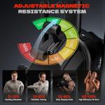 Eryntix Air Bike | Magnetic & Air Resistance Exercise Bike | Adjustable Dual-Action Handlebars | APP-Connected Home Cardio Equipment (Carbon Black)