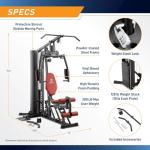 Marcy All-in-One Home Gym System with Tri-Action Press Arms, Adjustable Leg Press, and Full-Swivel Seat for Total Body Strength Training – Compact Multi-Station Workout Equipment MWM-0623