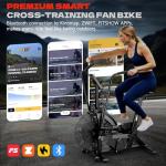 Eryntix Air Bike | Magnetic & Air Resistance Exercise Bike | Adjustable Dual-Action Handlebars | APP-Connected Home Cardio Equipment (Carbon Black)