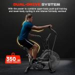 Eryntix Air Bike | Magnetic & Air Resistance Exercise Bike | Adjustable Dual-Action Handlebars | APP-Connected Home Cardio Equipment (Carbon Black)