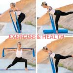 Rhinenet 3 PCS 10LB/15LB Resistance Bands Long Non-Latex Elastic Stretch Bands Work Out Band for Working Out Women or Men, Exercise Bands Set Yoga, Pilates, Gym, 5FT/6.5FT Blue