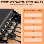 AzureHaven Pilates Reformer Machine for Home, 78" Foldable Reformer with Adjustable Resistance, 5 Elastic Cords, Professional Home Gym Equipment