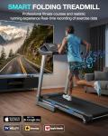 WELLFIT Foldable Treadmill for Home - 400LBS Capacity Folding Treadmills with Handlebar,4.0HP Auto Incline Heavy Duty Treadmill Heart Rate Sensor, LED Display, App Control