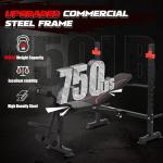 MAIDOMA 750LBS Adjustable Weight Bench Set for Full Body Workout, Foldable Bench Press with Leg Curl/Extension, Standard Workout Bench Set for US Home Gym