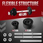 Yes4All 40lbs Pair + Connector Adjustable Dumbbell Set with Weight Plates & Star Lock Collars, 40lbs to 200lbs Adjustable Weight Set