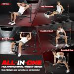 MAIDOMA 750LBS Adjustable Weight Bench Set for Full Body Workout, Foldable Bench Press with Leg Curl/Extension, Standard Workout Bench Set for US Home Gym