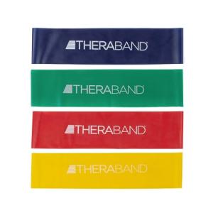 THERABAND Resistance Band Loop Set, Pack of 4, 12" Color Coded Exercise Bands from Beginner to Advanced Levels, for Strength, Stretching, Home Workouts, Pilates, Physical Therapy, For Men and Women