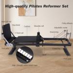Foldable Pilates Reformer Machine for Home Gym,Professional Reformer Pilates with Jump Board, 2 Sets Color Resistance Cords,at Home Pilates for Full Body Workouts & Strength Training