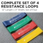 THERABAND Resistance Band Loop Set, Pack of 4, 12" Color Coded Exercise Bands from Beginner to Advanced Levels, for Strength, Stretching, Home Workouts, Pilates, Physical Therapy, For Men and Women