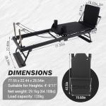 Foldable Pilates Reformer Machine for Home Gym,Professional Reformer Pilates with Jump Board, 2 Sets Color Resistance Cords,at Home Pilates for Full Body Workouts & Strength Training