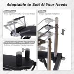 Foldable Pilates Reformer Machine for Home Gym,Professional Reformer Pilates with Jump Board, 2 Sets Color Resistance Cords,at Home Pilates for Full Body Workouts & Strength Training