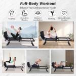Foldable Pilates Reformer Machine for Home Gym,Professional Reformer Pilates with Jump Board, 2 Sets Color Resistance Cords,at Home Pilates for Full Body Workouts & Strength Training