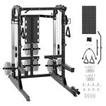 Power Cage, 2000LB Power Rack with Independent Dual Pulley System, Multi-Function Home Gym Workout Machine for Maximum Stability & Strength Training