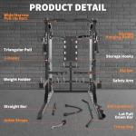 Power Cage, 2000LB Power Rack with Independent Dual Pulley System, Multi-Function Home Gym Workout Machine for Maximum Stability & Strength Training