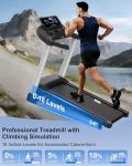 Heavy-Duty Incline Treadmill with Bluetooth Connectivity