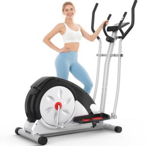 Elliptical Exercise Machine,Ultra-Quiet Drive Elliptical Machine for Home,Ancheer Elliptical Magnetic Resistance,Pulse Sensor Built-in,LCD Monitor,Elliptical Exercise Machine 350lb Weight Capacity