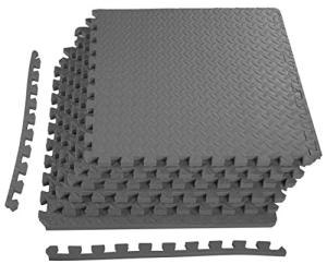 BalanceFrom Puzzle Exercise Mat 3/4" Thick, EVA Interlocking Foam Floor Tiles for Home Gym, Mat for Home Workout Equipment, Floor Padding for Kids, Gray, 24 in x 24 in x 3/4 in, 24 Sq Ft - 6 Tiles